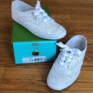 Keds x Kate Spade White Glitter Wedding Sneakers